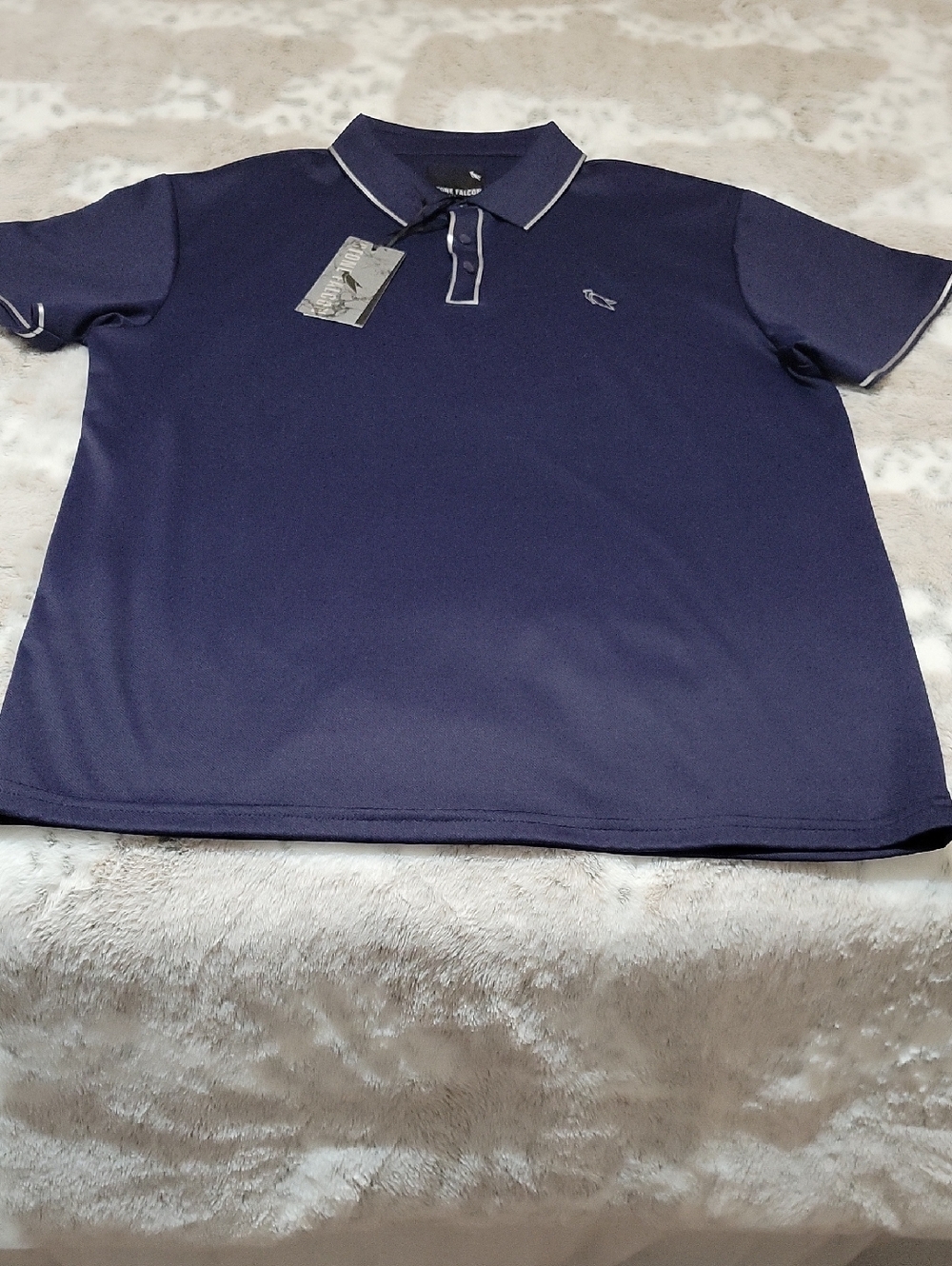 Unisex Navy Polo Shirt with Contrast Trim
